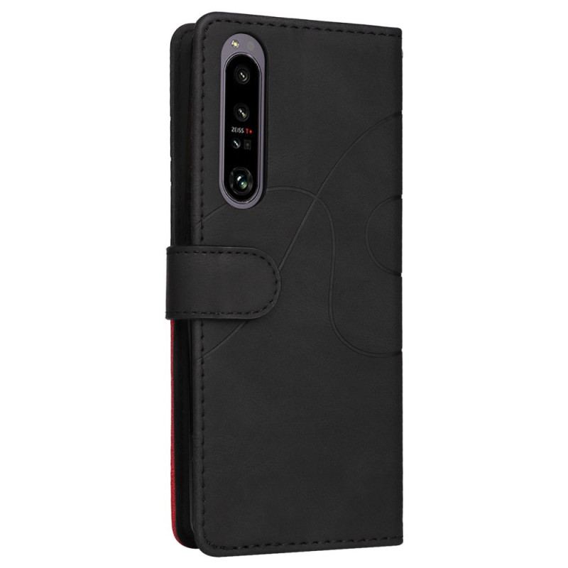 Capa Flip Para Sony Xperia 1 IV De Cordão Correia De Dois Tons