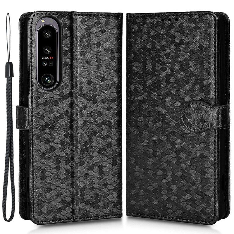 Capa Flip Para Sony Xperia 1 IV De Cordão Design Strappy 3d