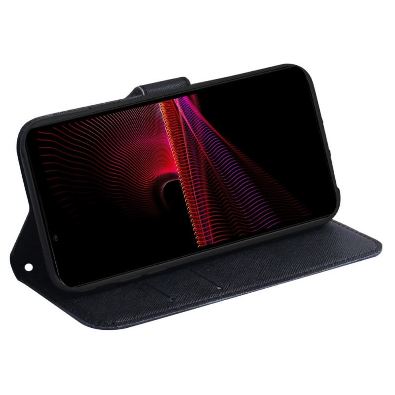 Capa Flip Para Sony Xperia 1 IV De Cordão Esquilos Fio Dental