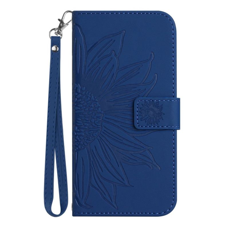 Capa Flip Para Sony Xperia 1 IV De Cordão Girassol Strappy