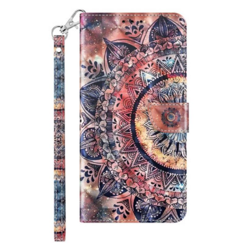 Capa Flip Para Sony Xperia 1 IV De Cordão Mandala De Tiras Coloridas