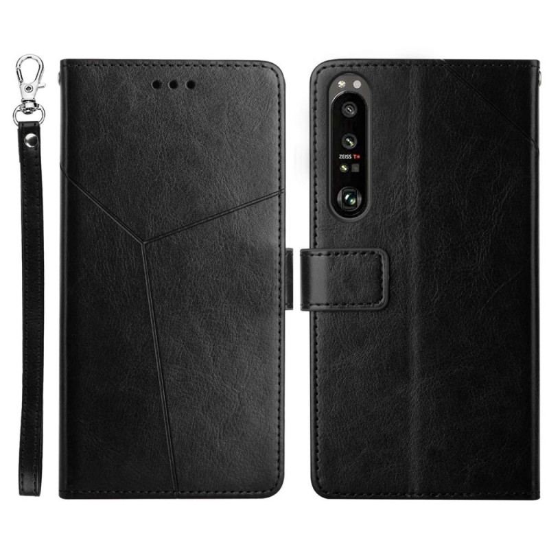 Capa Flip Para Sony Xperia 1 IV De Cordão Padrão Y Strappy