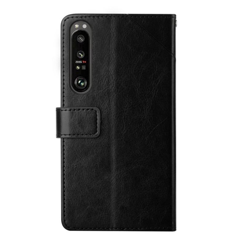 Capa Flip Para Sony Xperia 1 IV De Cordão Padrão Y Strappy