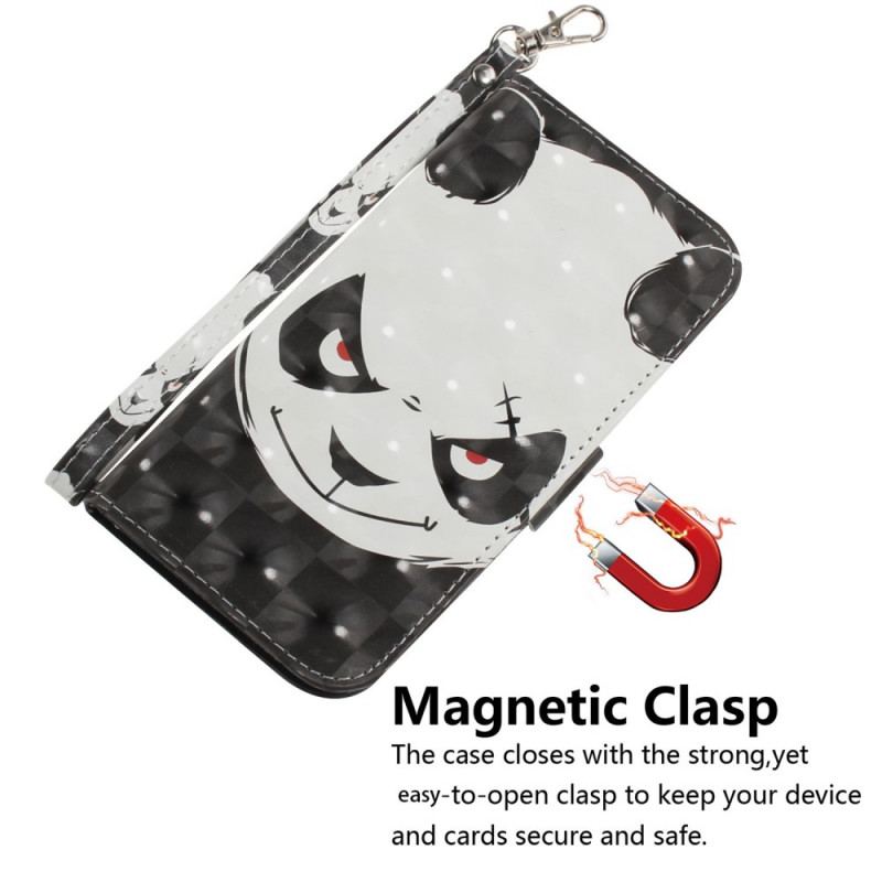 Capa Flip Para Sony Xperia 1 IV De Cordão Strappy Panda