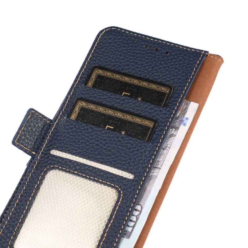 Capa Flip Para Sony Xperia 1 IV Couro De Lichia Khazneh Rfid