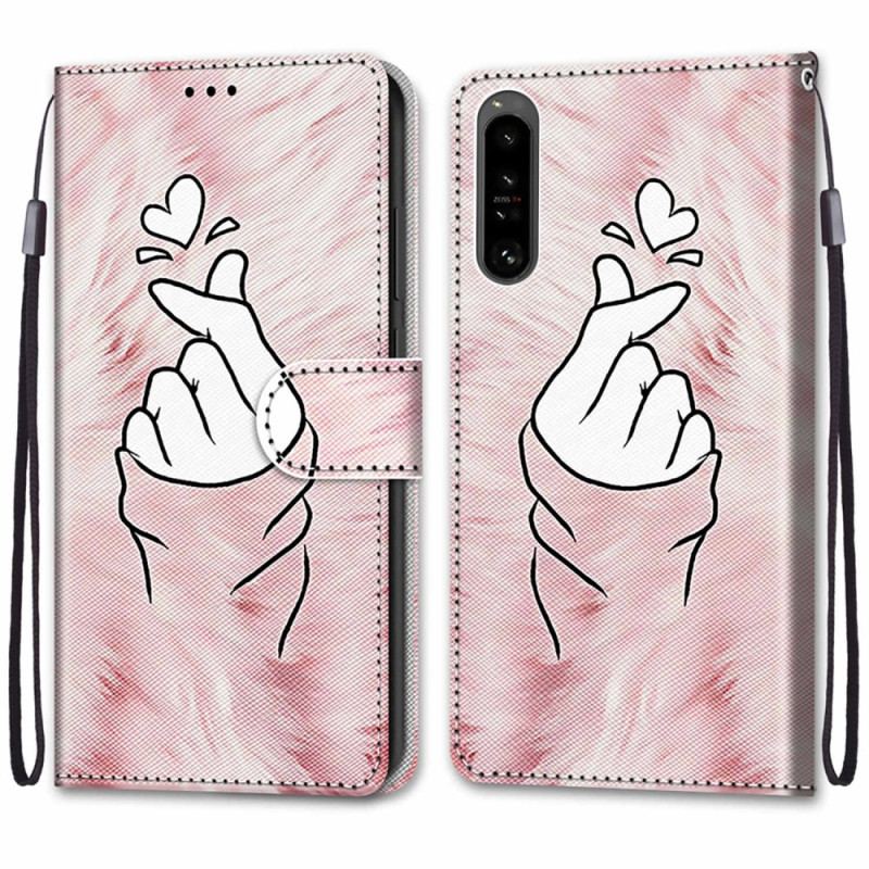 Capa Flip Para Sony Xperia 1 IV Dedo Coração