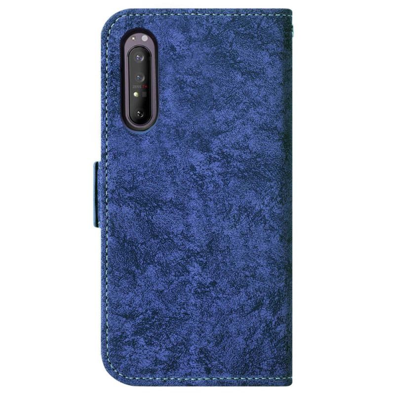 Capa Flip Para Sony Xperia 1 IV Efeito De Couro Com Suporte De Cartão Giratório