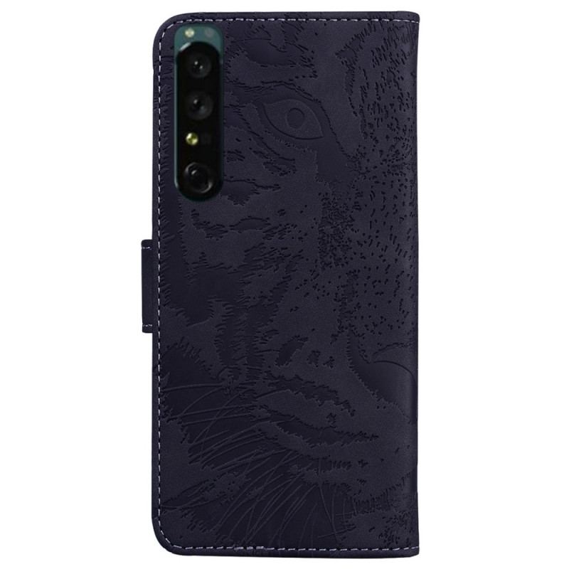 Capa Flip Para Sony Xperia 1 IV Estampa De Tigre