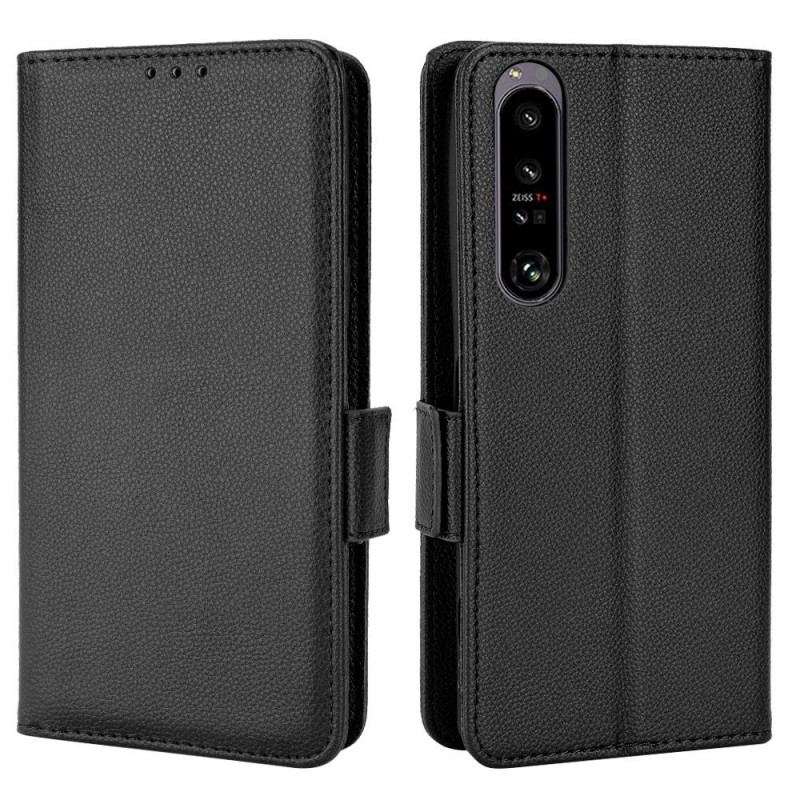 Capa Flip Para Sony Xperia 1 IV Estilo Tradicional De Couro Lichia