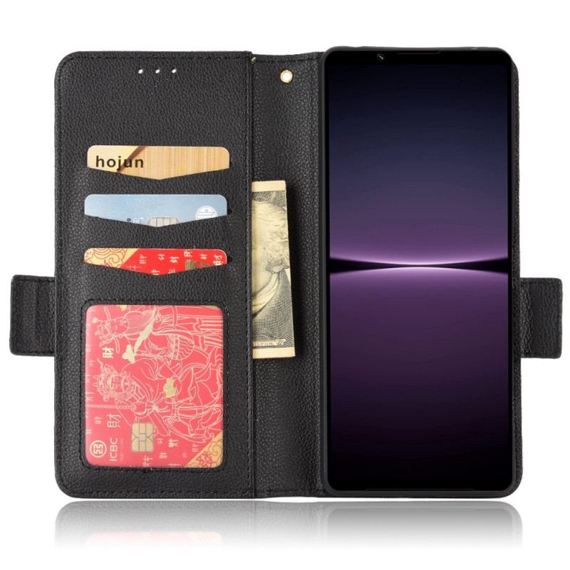 Capa Flip Para Sony Xperia 1 IV Estilo Tradicional De Couro Lichia