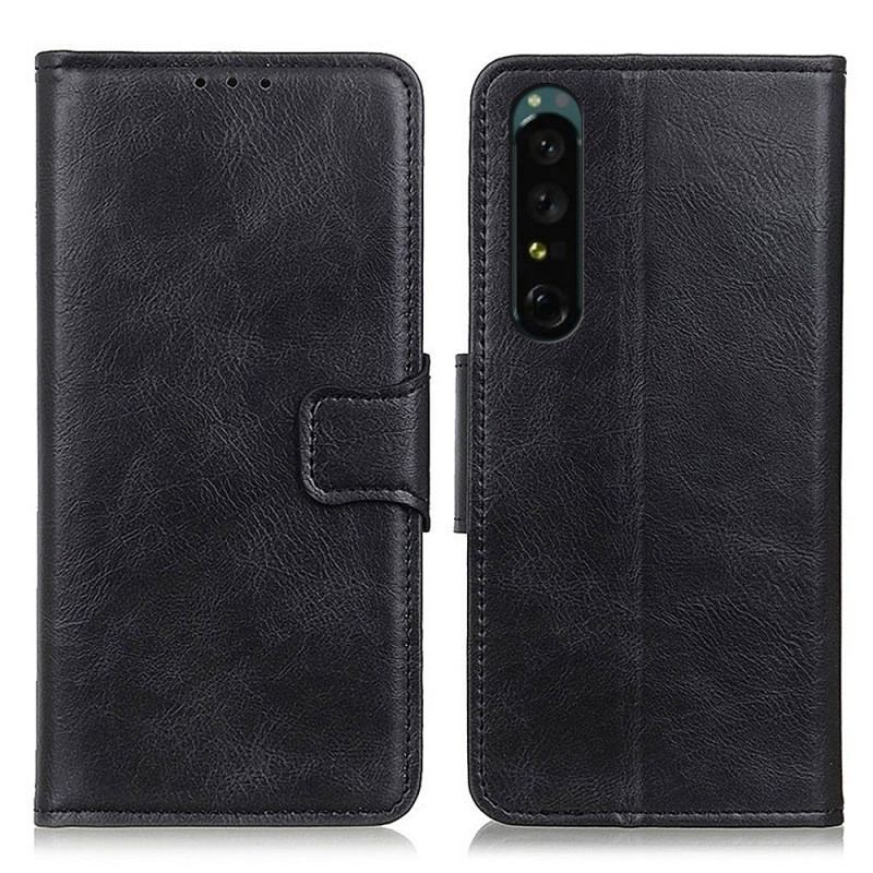 Capa Flip Para Sony Xperia 1 IV Fecho De Couro Estilo Reversível