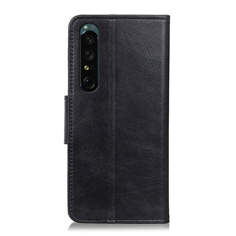 Capa Flip Para Sony Xperia 1 IV Fecho De Couro Estilo Reversível