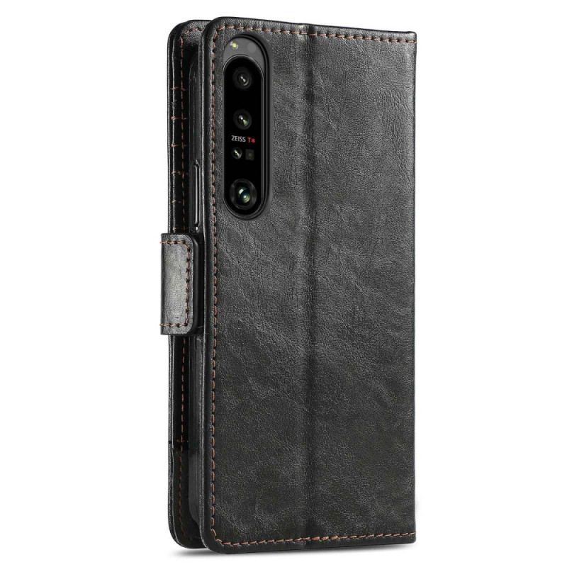 Capa Flip Para Sony Xperia 1 IV Fecho Duplo Bicolor