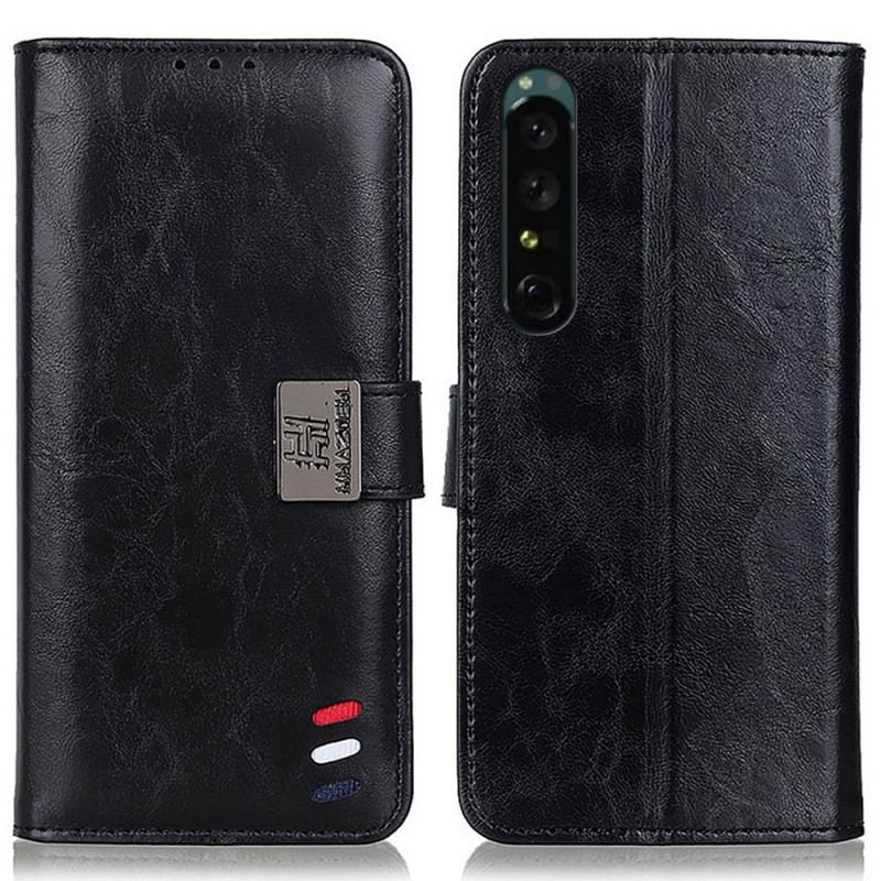 Capa Flip Para Sony Xperia 1 IV Fecho Prata Tricolor