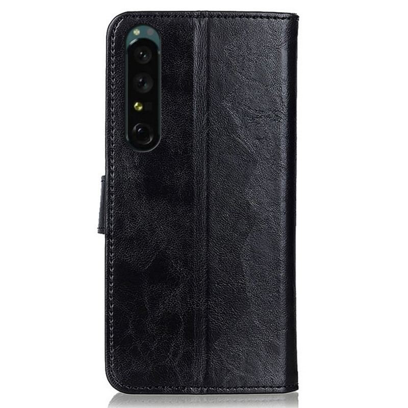 Capa Flip Para Sony Xperia 1 IV Fecho Prata Tricolor