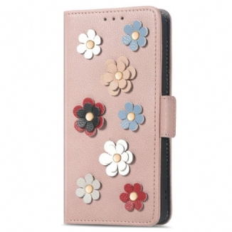 Capa Flip Para Sony Xperia 1 IV Flores Decorativas