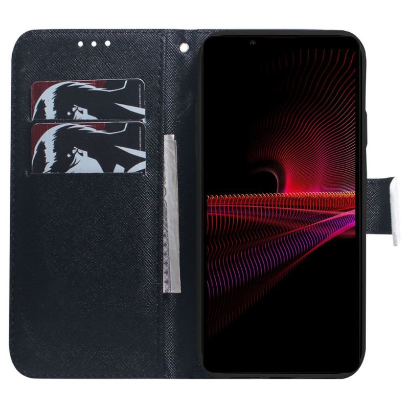 Capa Flip Para Sony Xperia 1 IV Leão Sonhador