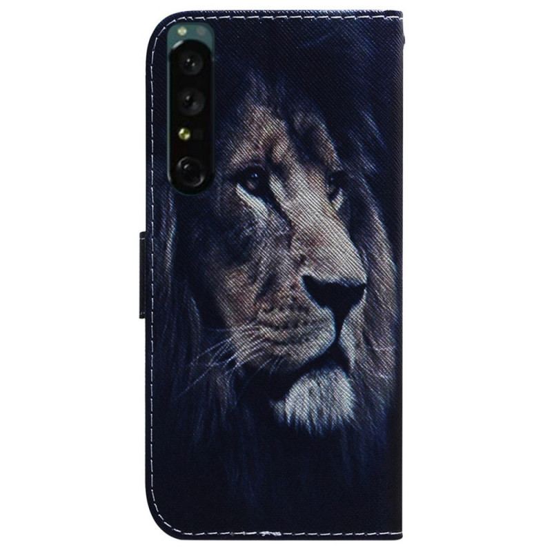 Capa Flip Para Sony Xperia 1 IV Leão Sonhador