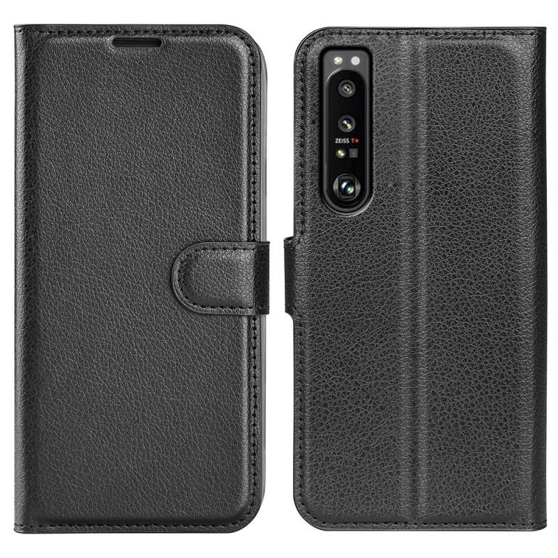 Capa Flip Para Sony Xperia 1 IV Lichia Clássica