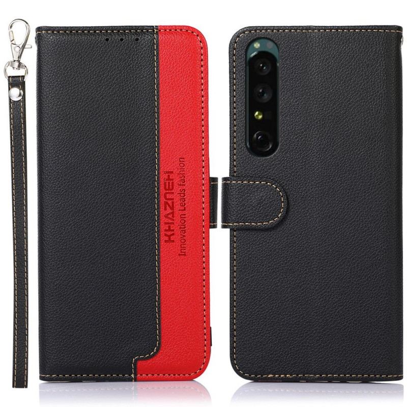 Capa Flip Para Sony Xperia 1 IV Rfid Estilo Lichia