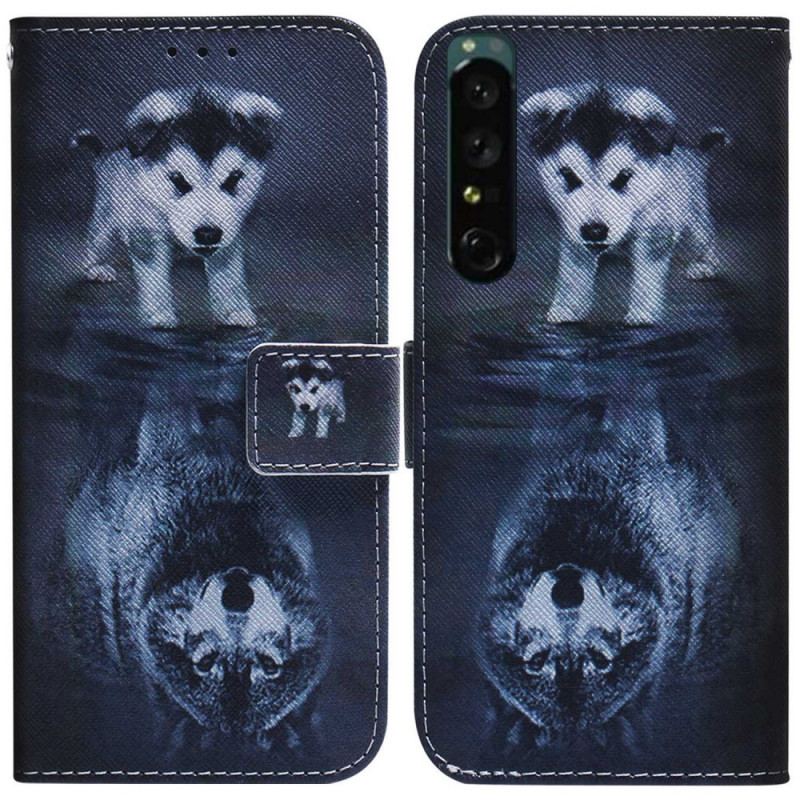 Capa Flip Para Sony Xperia 1 IV Sonho De Cachorrinho