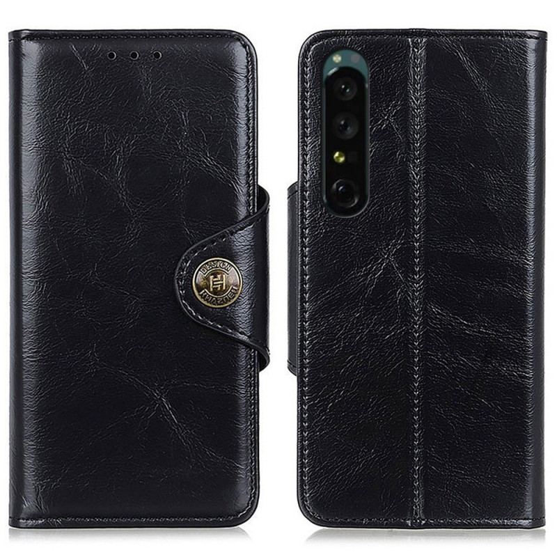 Capa Folio Para Sony Xperia 1 IV Botão De Fecho