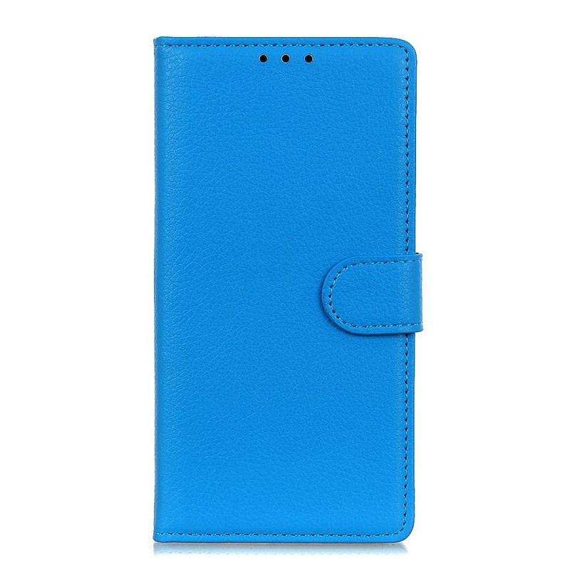 Capa Folio Para Sony Xperia 1 IV Couro Sintético De Lichia Tradicional