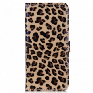 Capa Folio Para Sony Xperia 1 IV Efeito Pele De Leopardo