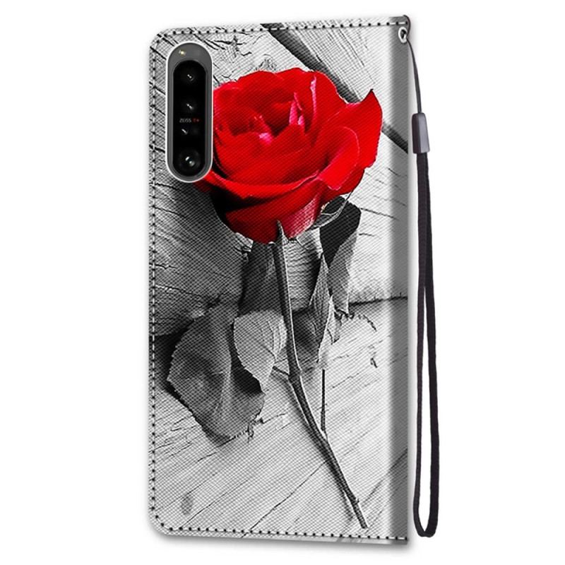 Capa Folio Para Sony Xperia 1 IV Floral Com Alça