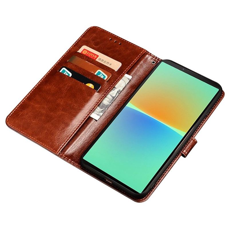 Capa Folio Para Sony Xperia 1 IV Imitação De Couro Idewei