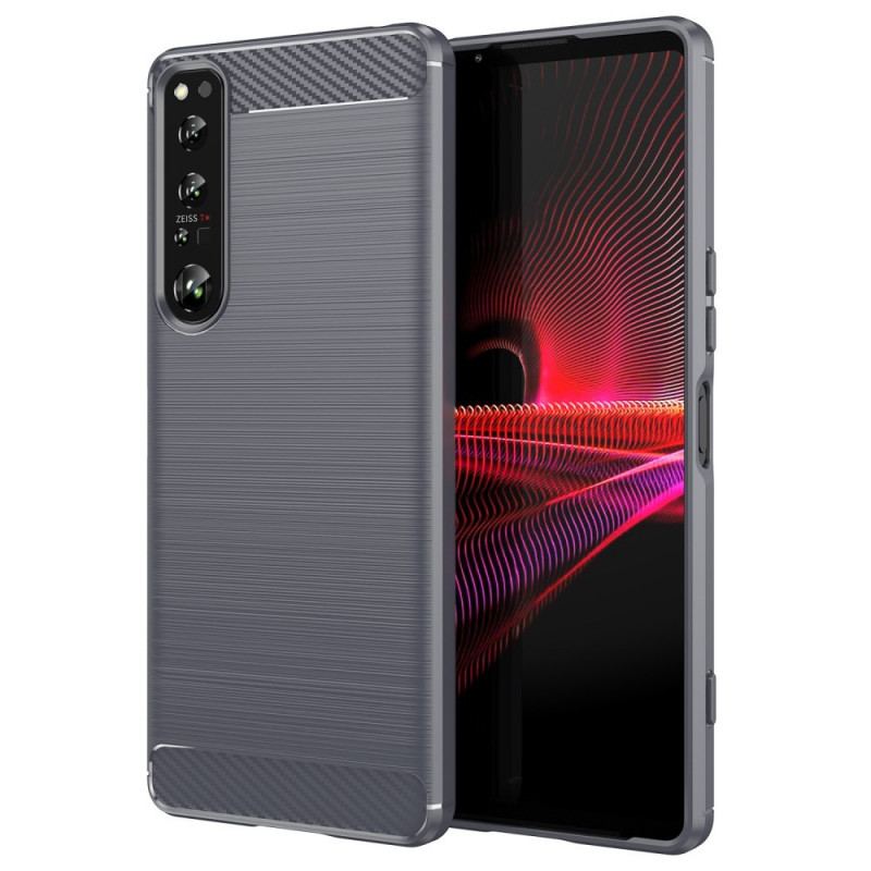 Capa Para Sony Xperia 1 IV Fibra De Carbono Escovada