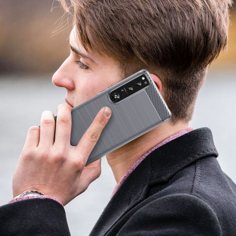 Capa Para Sony Xperia 1 IV Fibra De Carbono Escovada