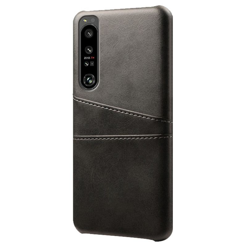 Capa Para Sony Xperia 1 IV Titular De Cartão De Efeito De Couro