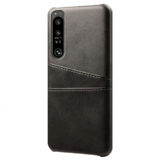 Capa Para Sony Xperia 1 IV Titular De Cartão De Efeito De Couro