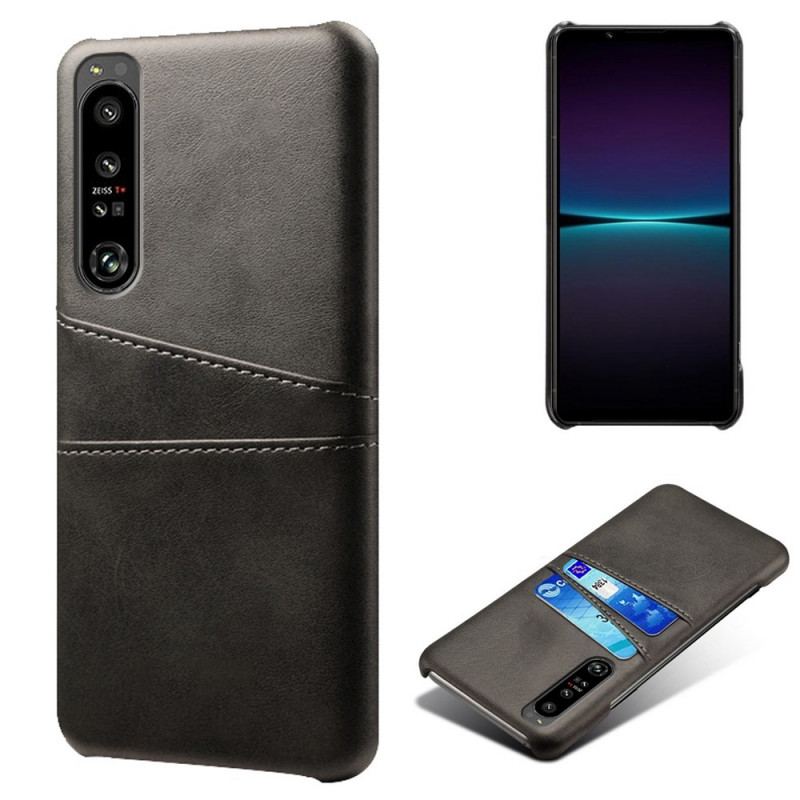 Capa Para Sony Xperia 1 IV Titular De Cartão De Efeito De Couro