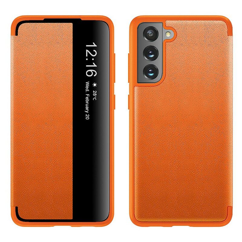 Capa De Celular Para Samsung Galaxy S21 FE Couro Sintético Texturizado