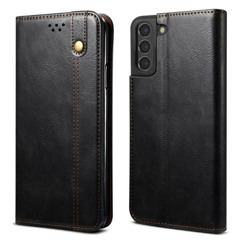 Capa De Celular Para Samsung Galaxy S21 FE Flip Couro Sintético Encerado