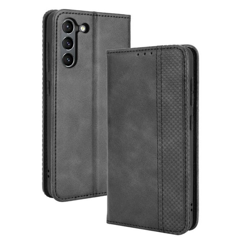 Capa De Celular Para Samsung Galaxy S21 FE Flip Efeito Couro Vintage Estilizado