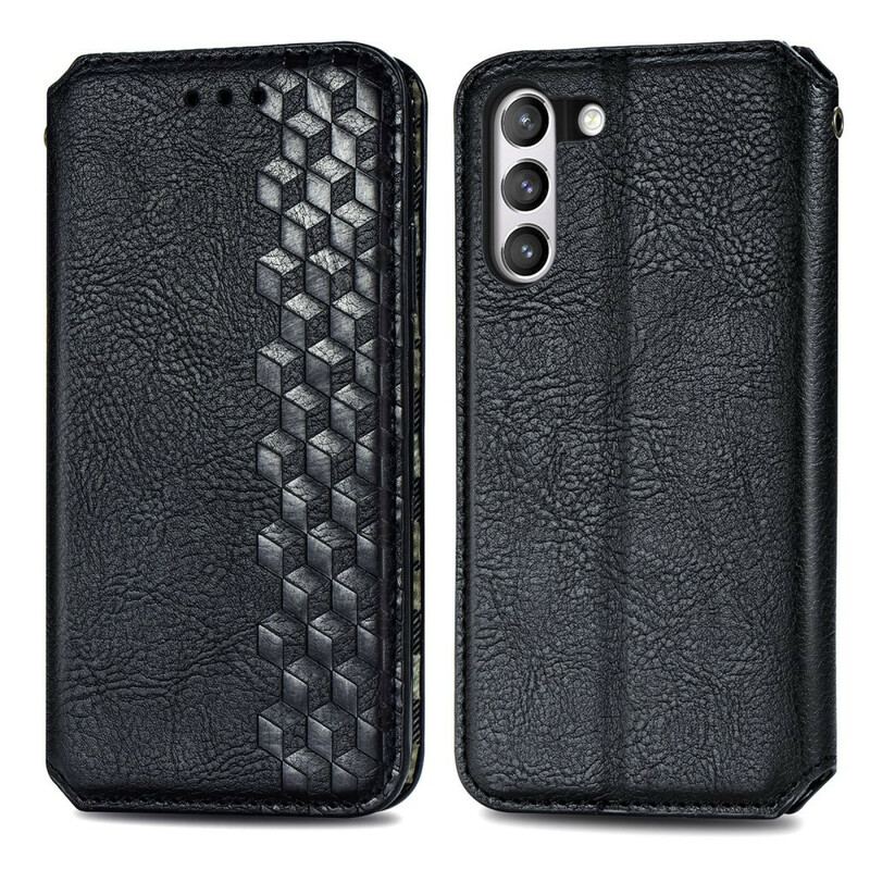 Capa De Celular Para Samsung Galaxy S21 FE Flip Textura Diamante Efeito Couro