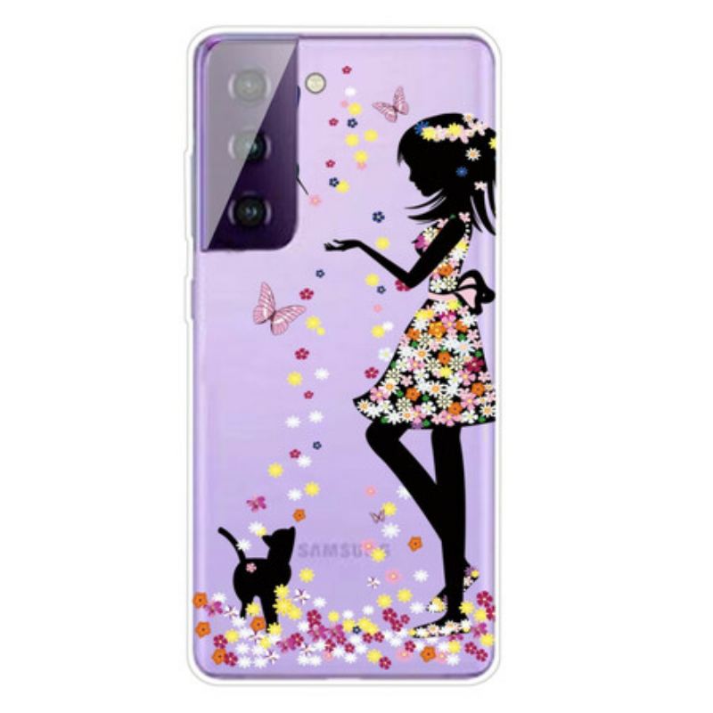 Capa De Celular Para Samsung Galaxy S21 FE Linda Cabeça De Flor