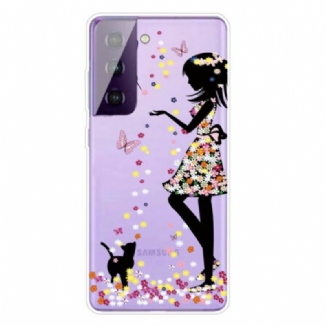 Capa De Celular Para Samsung Galaxy S21 FE Linda Cabeça De Flor