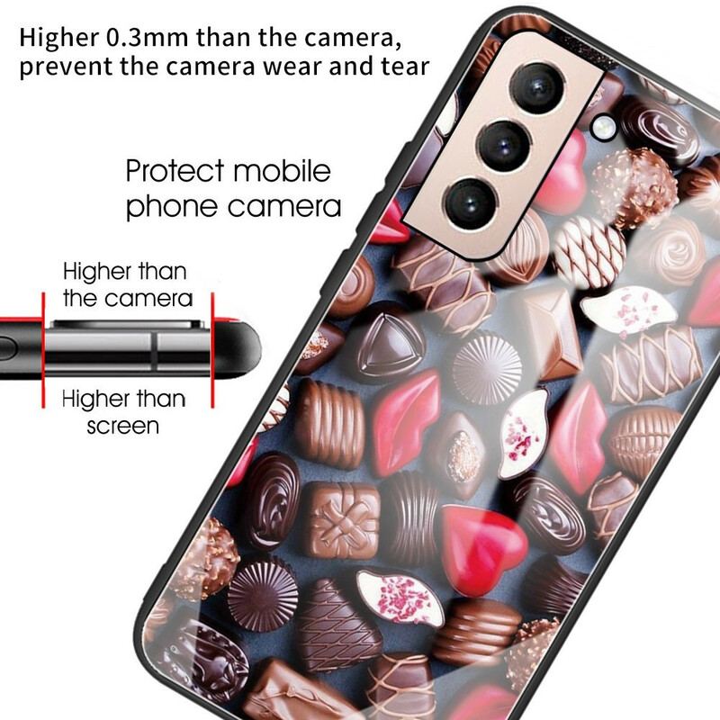 Capa De Celular Para Samsung Galaxy S21 FE Vidro Temperado Chocolate