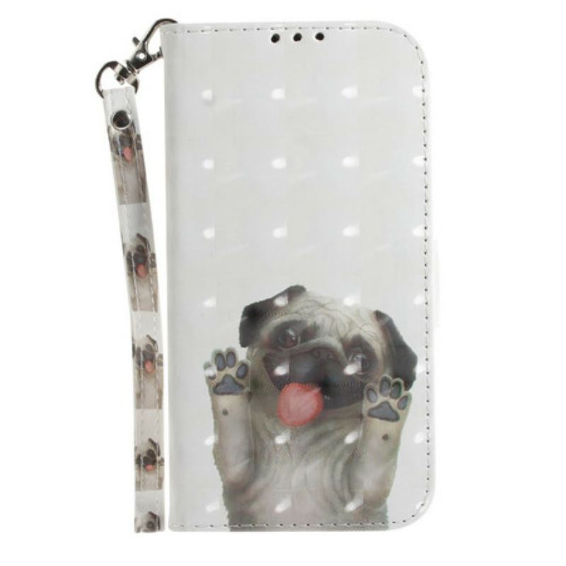 Capa De Couro Para Samsung Galaxy S21 FE De Cordão Amo Minha Tanga De Cachorro