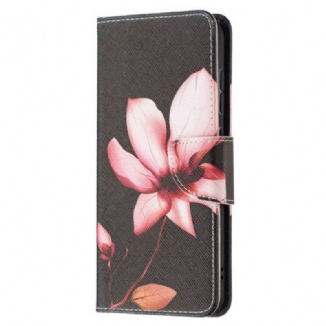 Capa De Couro Para Samsung Galaxy S21 FE Flor Rosa