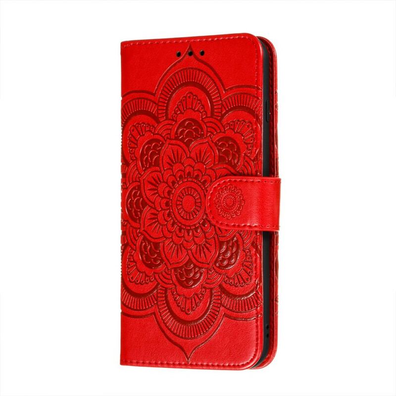 Capa De Couro Para Samsung Galaxy S21 FE Mandala Completa