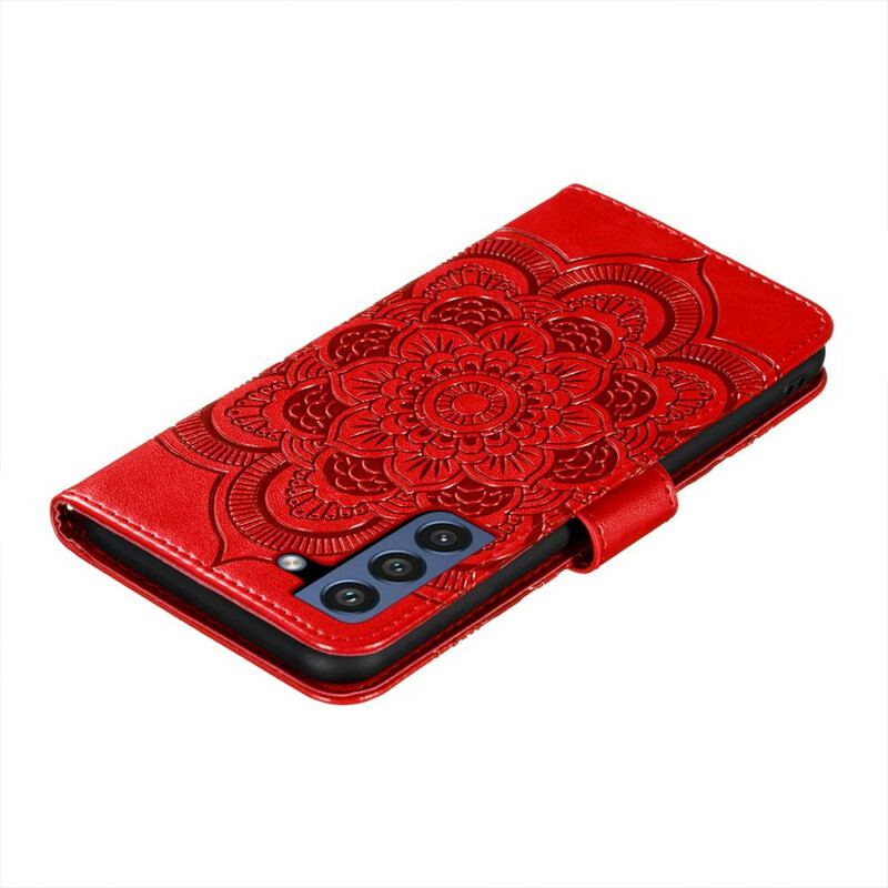 Capa De Couro Para Samsung Galaxy S21 FE Mandala Completa