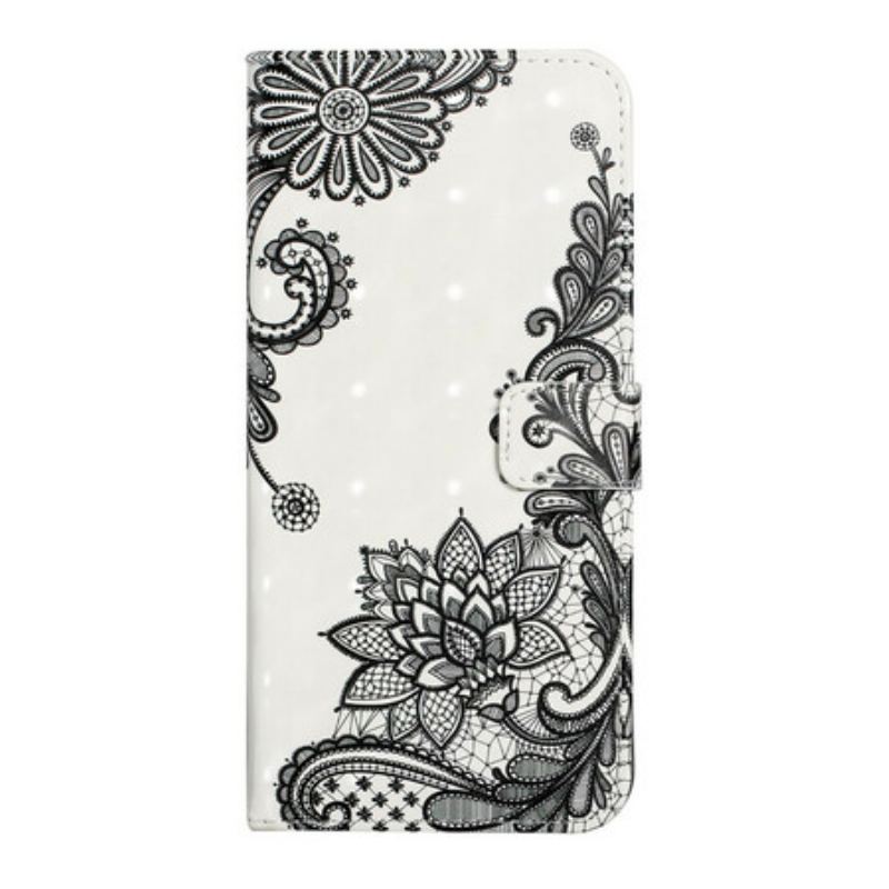 Capa De Couro Para Samsung Galaxy S21 FE Renda