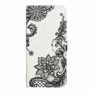 Capa De Couro Para Samsung Galaxy S21 FE Renda