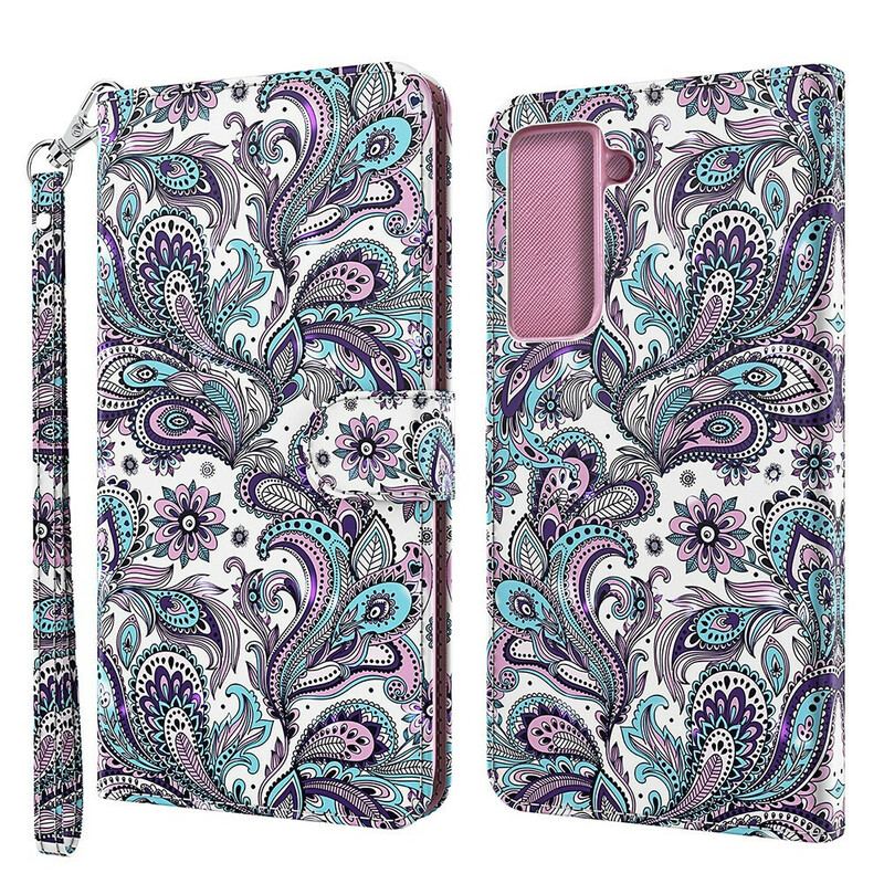 Capa De Couro Para Samsung Galaxy S21 FE Renda Chique