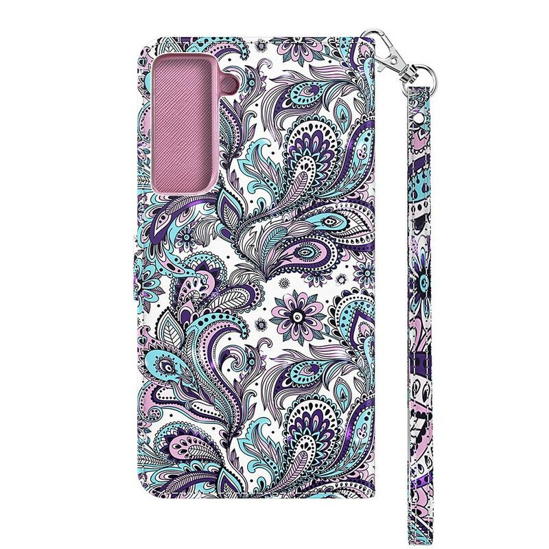 Capa De Couro Para Samsung Galaxy S21 FE Renda Chique